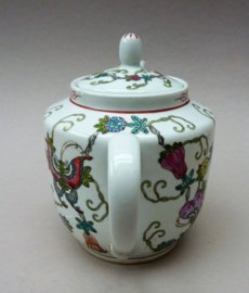 Chinese Jingdezhen white porcelain butterflies flowers teapot