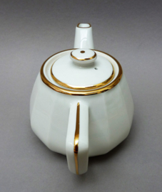 Apilco bistroware white with gold lid for teapot