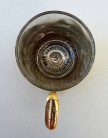 A pair of Bologna glass and gold plated metal espresso cups