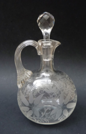 Victorian Stourbridge engraved spirit flagon decanter