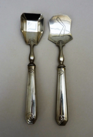French Art Deco alpacca appetizer serving cutlery set