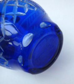 Boheemse blauw kristallen uberfang geslepen karaf
