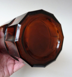 Bruine persglazen Art deco stijl fles karaf