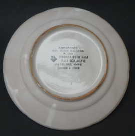 Solimene Vietri piatto Buon Ricordo Le Querce Cantu 1981