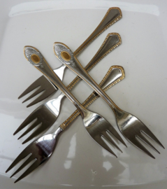 Solingen 24 carat gold plated stainless steel dessert cake forks