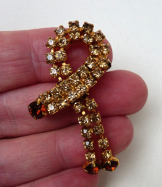 Lus Dangle broche met strass steentjes