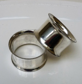 A pair of Australian silver plated napkin rings Pearl edge