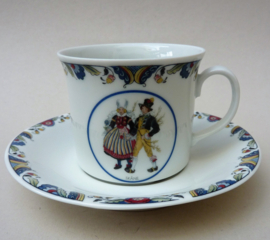 Rorstrand Swedish National Costumes cup with saucer Skane