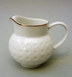 Arzberg Heinrich Loffelhardt shape 2375 Golf ball creamer in white and gold