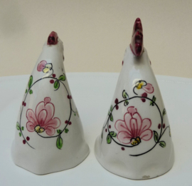 Mid Century faience peper en zoutvaatje Kip en Haan Portugal