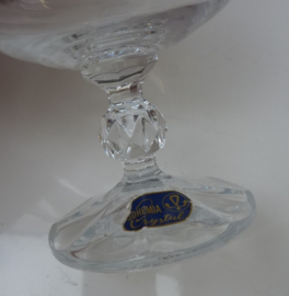 Een paar Bohemia kristallen cognac glazen met gouden platinum band