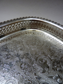 WMF reticulated engraved silver plated tray