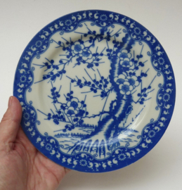 Japanese blue white Sakura Blossom plate 19 cm