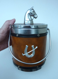 Mid Century artificial leather Horse ice bucket