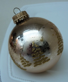 Vintage Krebs Lauscha kerstbal rose goud 6,5 cm