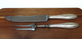 Silver plated meat carving set with Solingen blade