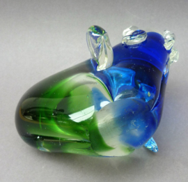 Murano Art Glass olifant blauw groen