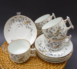 Louis Regout Mosa decor 6 Vogelzang demitasse kop met schotel