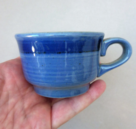 French Gres de Arnon blue grey salt glazed stoneware coffee cup