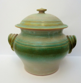 Vallauris jade green faience soup tureen