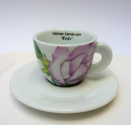 Ancap Edizione Espresso 2004 Rose Princesse de Monaco cup with saucer