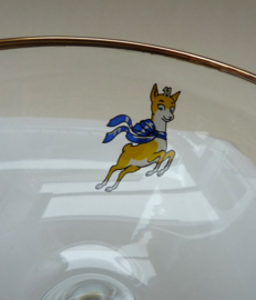 Een paar Mid Century Babycham perencider coupeglazen