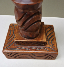 Mid Century tribal art houten sculptuur Afrikaanse vrouw