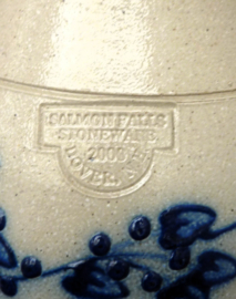 Salmon Falls Pottery stoneware jug Blue Vine