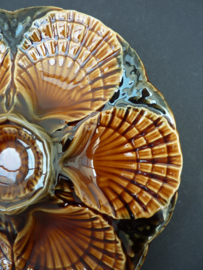 Sarreguemines barbotine scallops oyster plate