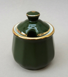 Apilco bistroware mosterdpot met deksel in groen met goud