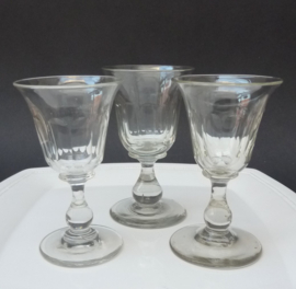 Baluster stem wine glasses 19th century