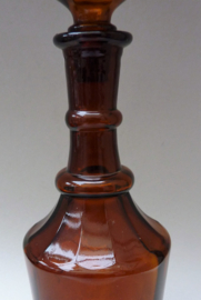 Brown pressed glass Art Deco style bottle decanter