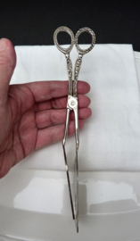 Silver plated pastry baklava tongs with palmtree decoration