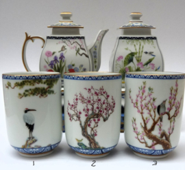 Franklin Mint Birds and Flowers Japanse theekom