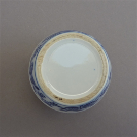 Antique Blue Onion porcelain flow blue Saffron spice jar