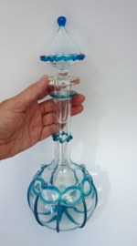 Venetiaanse Murano glas karaf azuurblauw