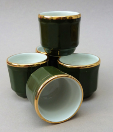 Apilco bistroware egg cup green Vert Empire and gold