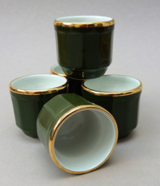 Apilco bistroware porseleinen eierdop groen Vert Empire met goud