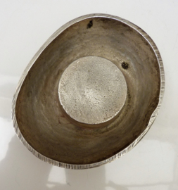 A pair of silver plated votives organic pebble shape