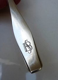 Wellner Art Deco verzilverde suikerlepel monogram BS