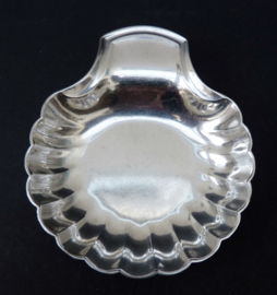 Christofle antique silver plated and glass shell butter dish