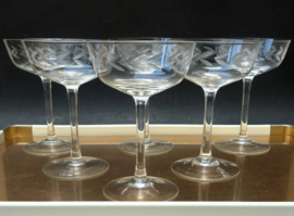 Feestelijke kristallen geslepen Champagne coupes Tall Sherbet glazen