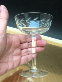 Feestelijke kristallen geslepen Champagne coupes Tall Sherbet glazen