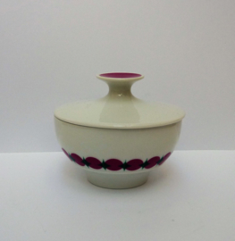 Thomas Rotunda pink green lidded sugar bowl