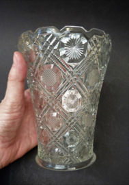 Antique Dutch Leerdam pressed glass vase