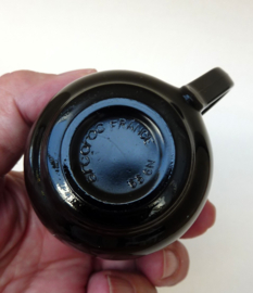 Arcoroc France zwarte glazen espressokopjes met schotel