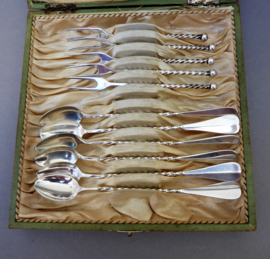 Orfevrerie Miele Brussel silver plated set cocktail spoons and forks