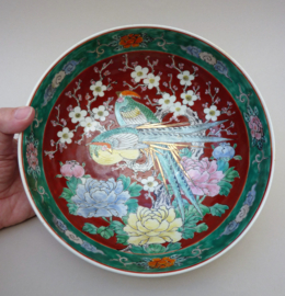 Yamatoku Japan porcelain bowl Birds of Paradise