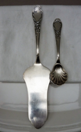 Silver plated Solingen Rococo style cake server and cream spoon