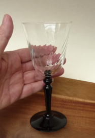 Luminarc France Onyx wine glass black stem